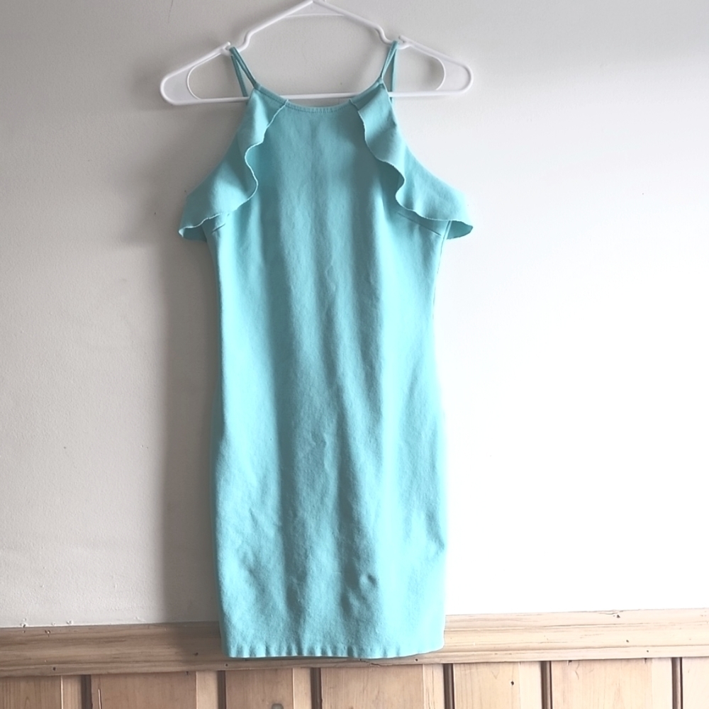 Bar III Teal Sundress with Ruffles